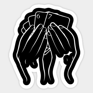 Hand Holding Cards 67 Sticker